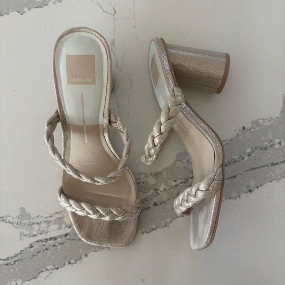 Dolce Vita Women's Braided Heels/Mule - Gold - Picture 4 of 8